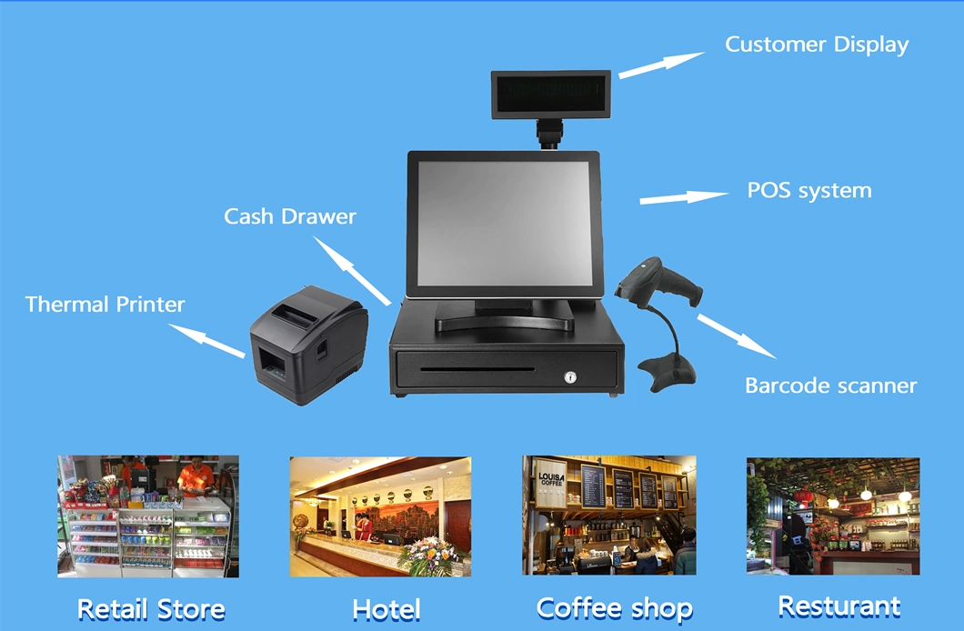 Touchscreen All in One POS System/Cash Register/Cashier POS Machine